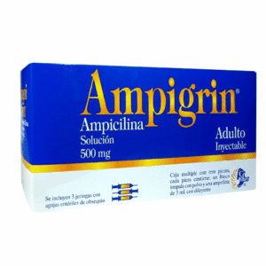 AMPICILINA AMPIGRIN AD 3 AMP 500/500/100/30MG/3 ML