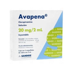 AVAPENA CLOROPIRAMINA 20MG 5 AMP 2ML