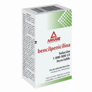 BENCILPENICILINA DE AMSA 1,000,000U/2 ML SOL INY C/1 AMP