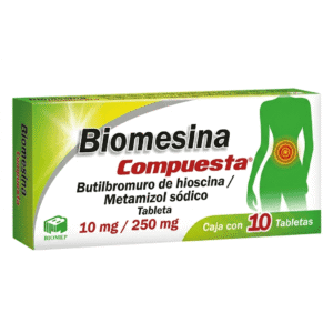 BUTILHIOSCINA/METAMIZOL SODICO BIOMESINA COMPUESTA 10MG/250MG GRAG C/10