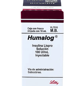 HUMALOG INSULINA LISPRO 100UI/ML SOLUCION INYECTABLE CAJA FRASCO AMPULA 10ML