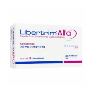 LIBERTRIM ALFA TRIMEBUTINA/SIMETICONA/GALACTOSIDASA 200MG/75MG/45MG C/24 COMPRIMIDOS