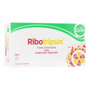 RIBOTRIPSIN TRIPSINA/QUIMOTRIPSINA 18MG C/30 TABLETAS