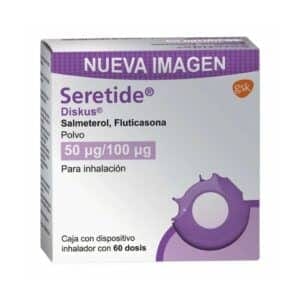 SERETIDE DISKUS SALMETEROL FLUTICASONA 50UG/100UG C/DISPOSITIVO 60 DOSIS