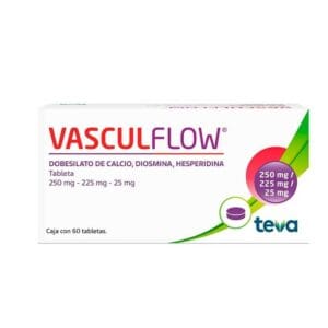 VASCULFLOW DOBESILATO DE CALCIO/DIOSMINA/HESPERIDINA 250MG/225MG/25MG C/30 TABLETAS