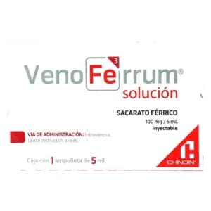 VENOFERRUM SACARATO FERRICO 100MG/5ML SOL INY C/1 AMPOLLETA 5ML
