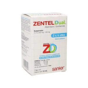ZENTEL DUAL ALBENDAZOL/QUINFAMIDA SUSP 400/100MG 10ML